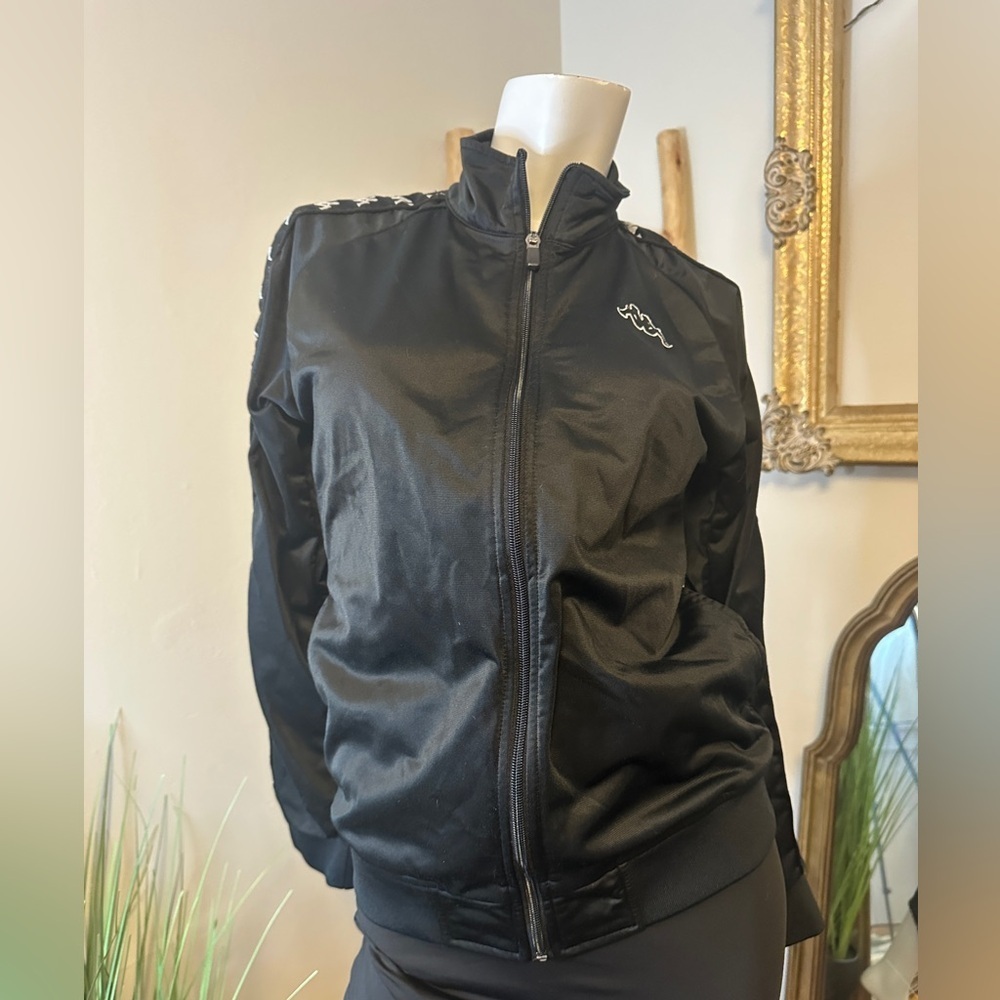 Kappa Womens Black & White Banda Anniston Track Jacket Size XLarge VINTAGE - Picture 9 of 12
